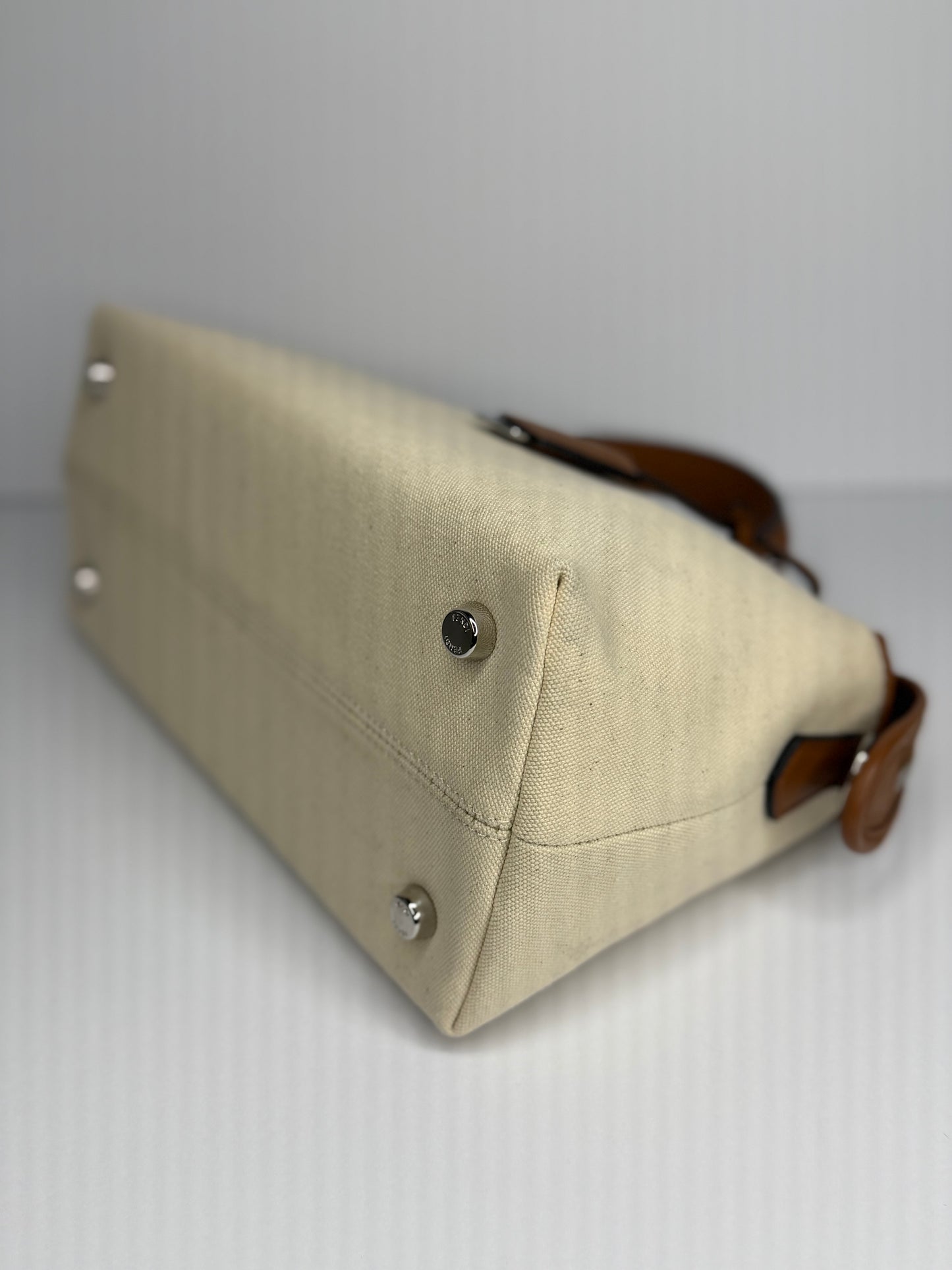 Pre-owned Fendi By The Way Selleria Medium Canvas & Leather Shoulder Bag
