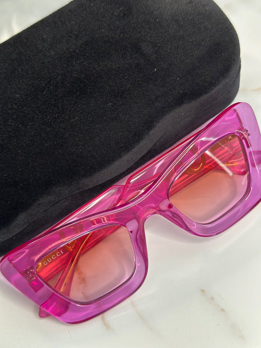 Pre-owned Gucci hot pink interlocking logo sunglasses
