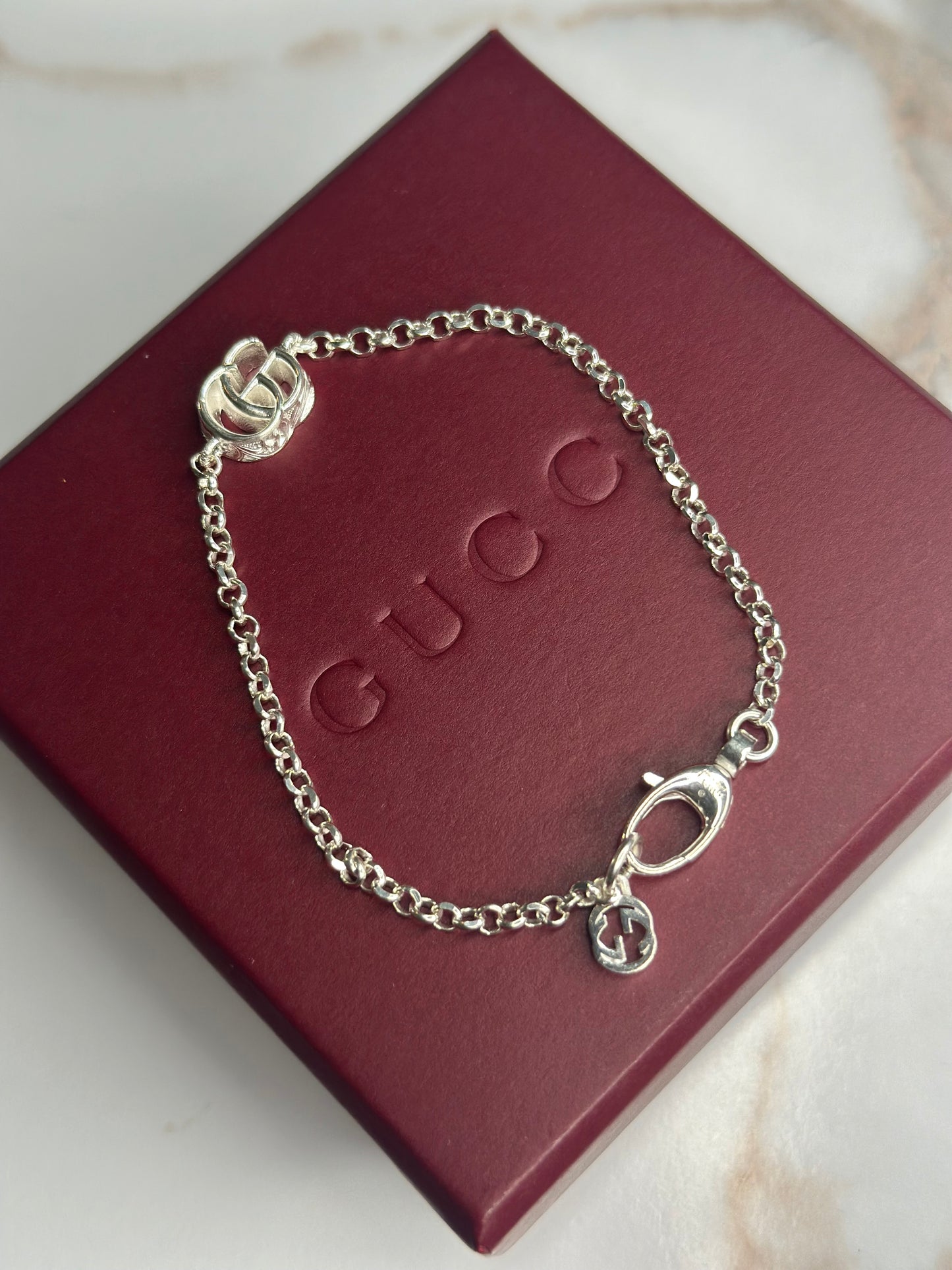 Pre-owned Gucci GG silver bracelet