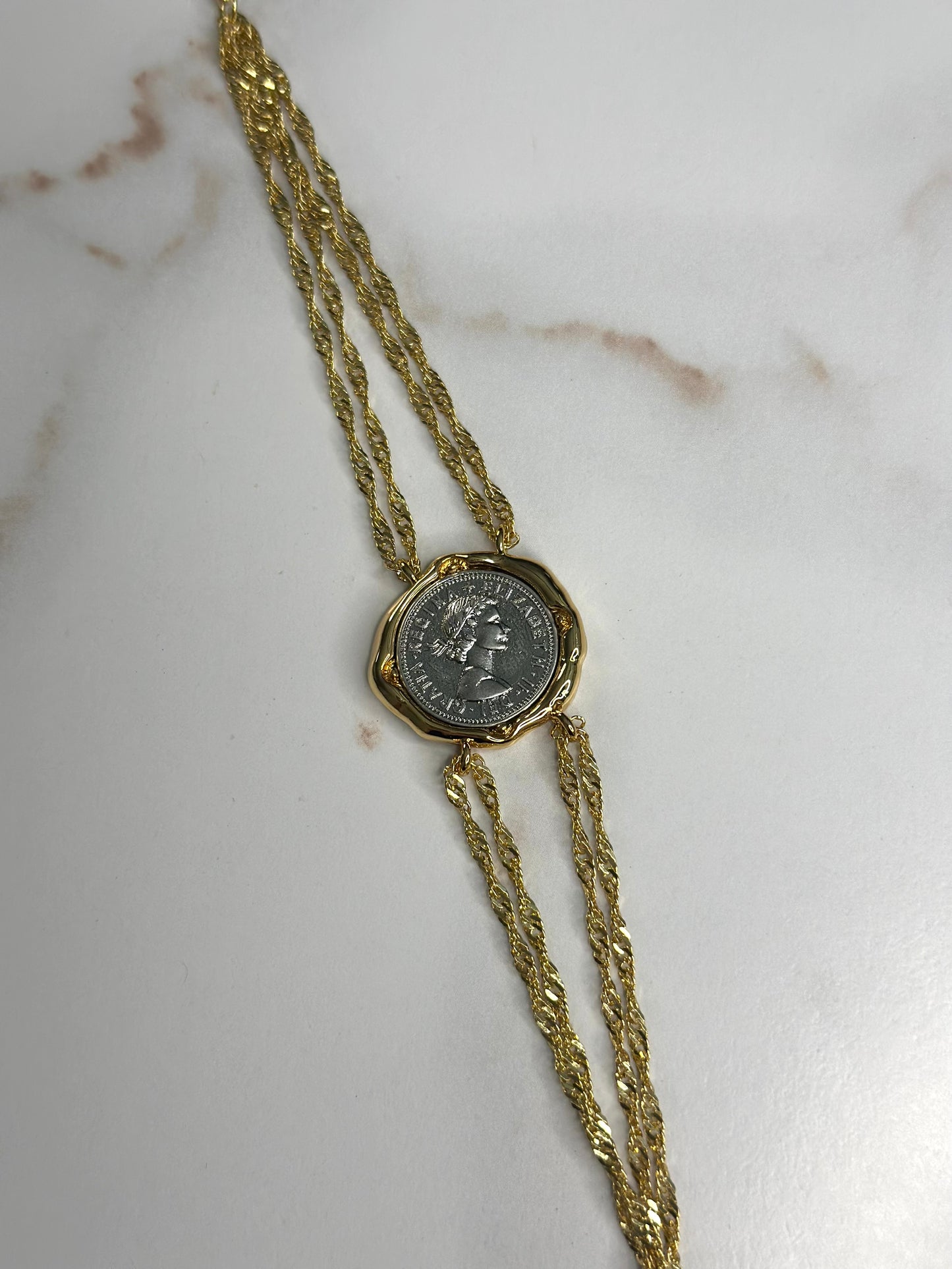 Milano two tone coin bracelet