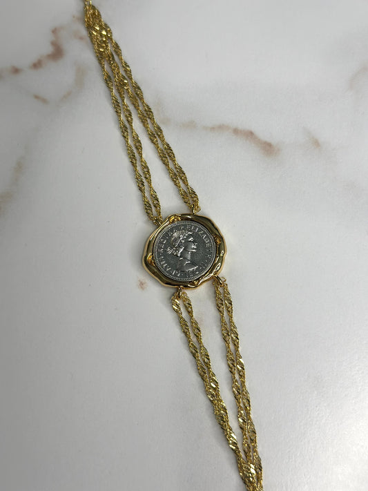 Milano two tone coin bracelet