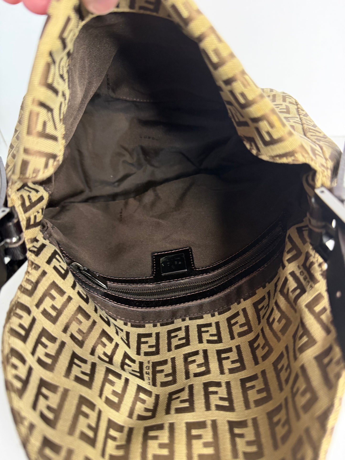 Pre-owned Fendi Zucchino Mamma baguette shoulder bag