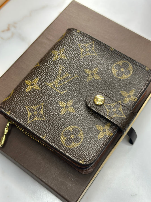 Pre-owned Louis Vuitton monogram canvas compact zippy wallet