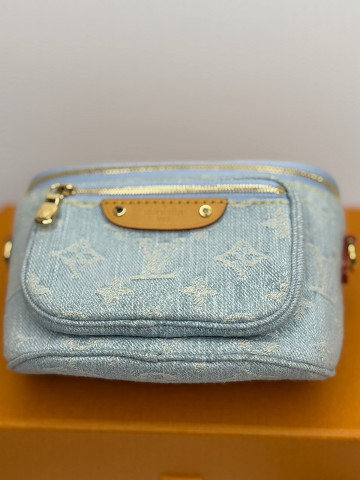 Pre-owned Louis Vuitton Limited, edition denim mini bum bag