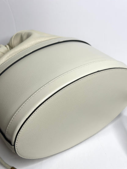 Pre-owned Gucci 1955 Horsebit white leather bucket bag
