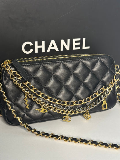 Pre-owned Chanel Quilted lambskin Egyptian amulet crossbody