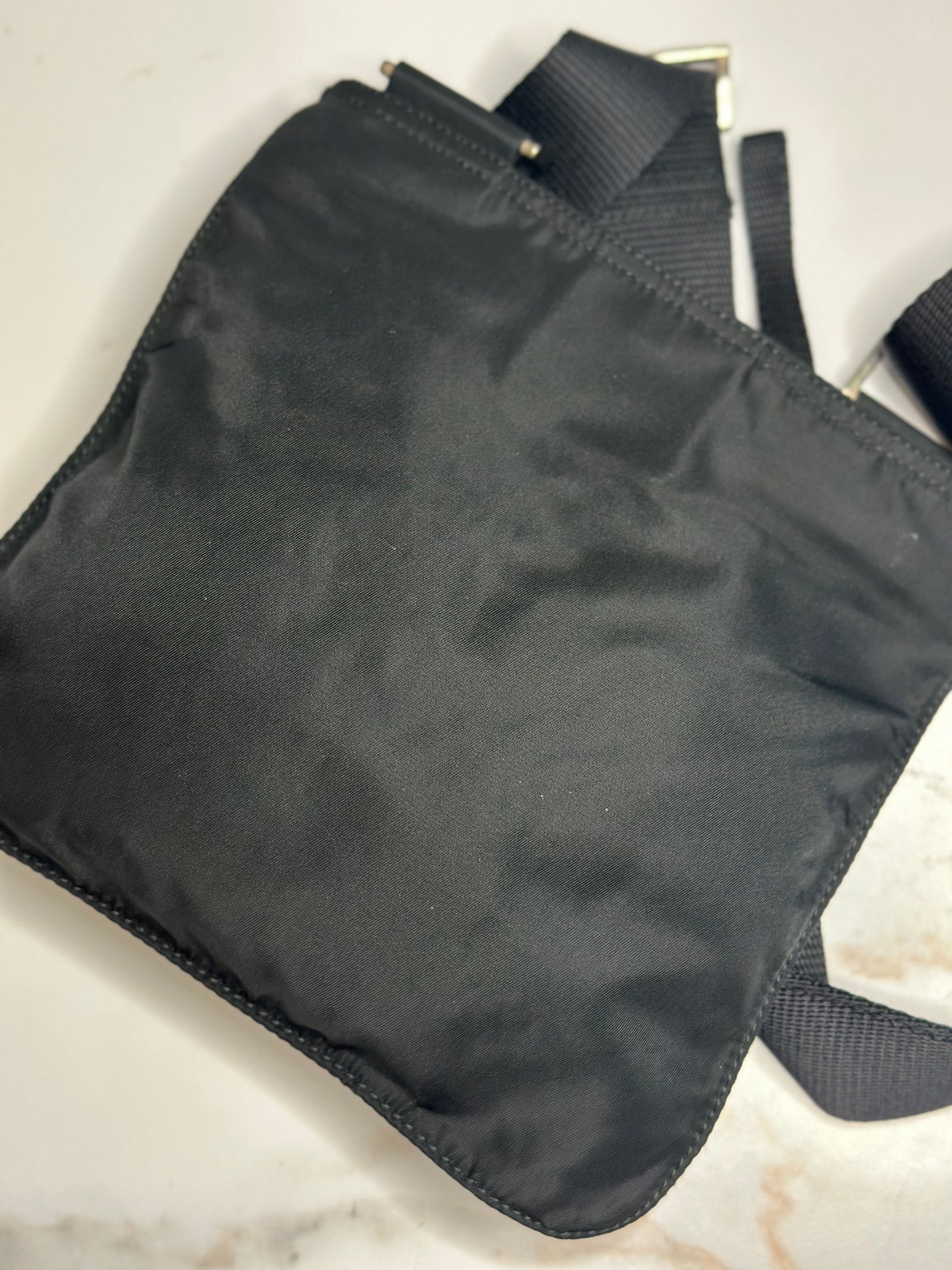 Pre-owned Prada Nylon Vela Flat Messenger Bag Black crossbody