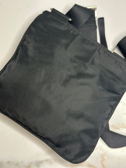 Pre-owned Prada Nylon Vela Flat Messenger Bag Black crossbody