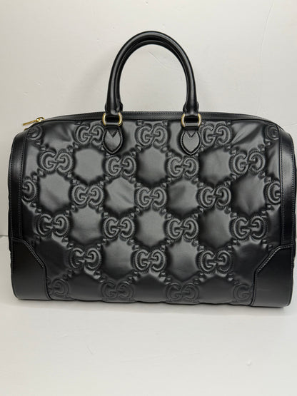 Pre-owned Gucci GG matelassé leather duffel bag