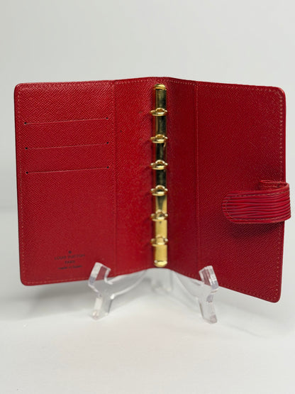 Pre-owned Louis Vuitton red Epi leather agenda PM