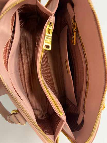 Pre-owned Prada Promenade Small Saffiano Leather Shoulder Bag Pink