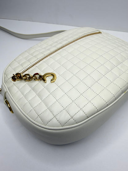 Pre-owned Celine C Charm Medium Camera Bag in quilted calfskin leather and an off-white crossbody