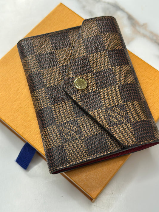 Pre-owned Louis Vuitton Damier Ebene canvas victorine wallet