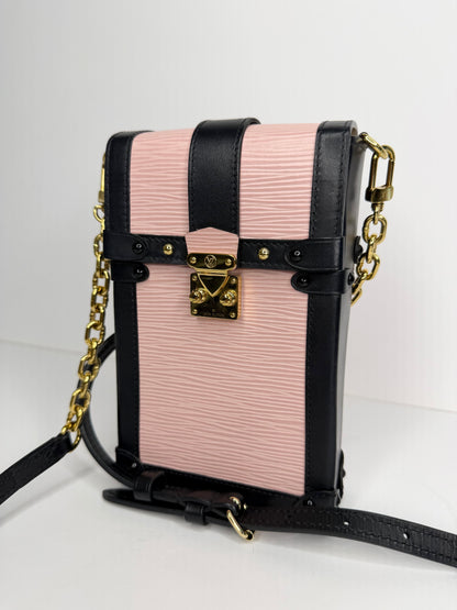 Pre-owned Louis Vuitton rose ballerine Epi vertical trunk crossbody