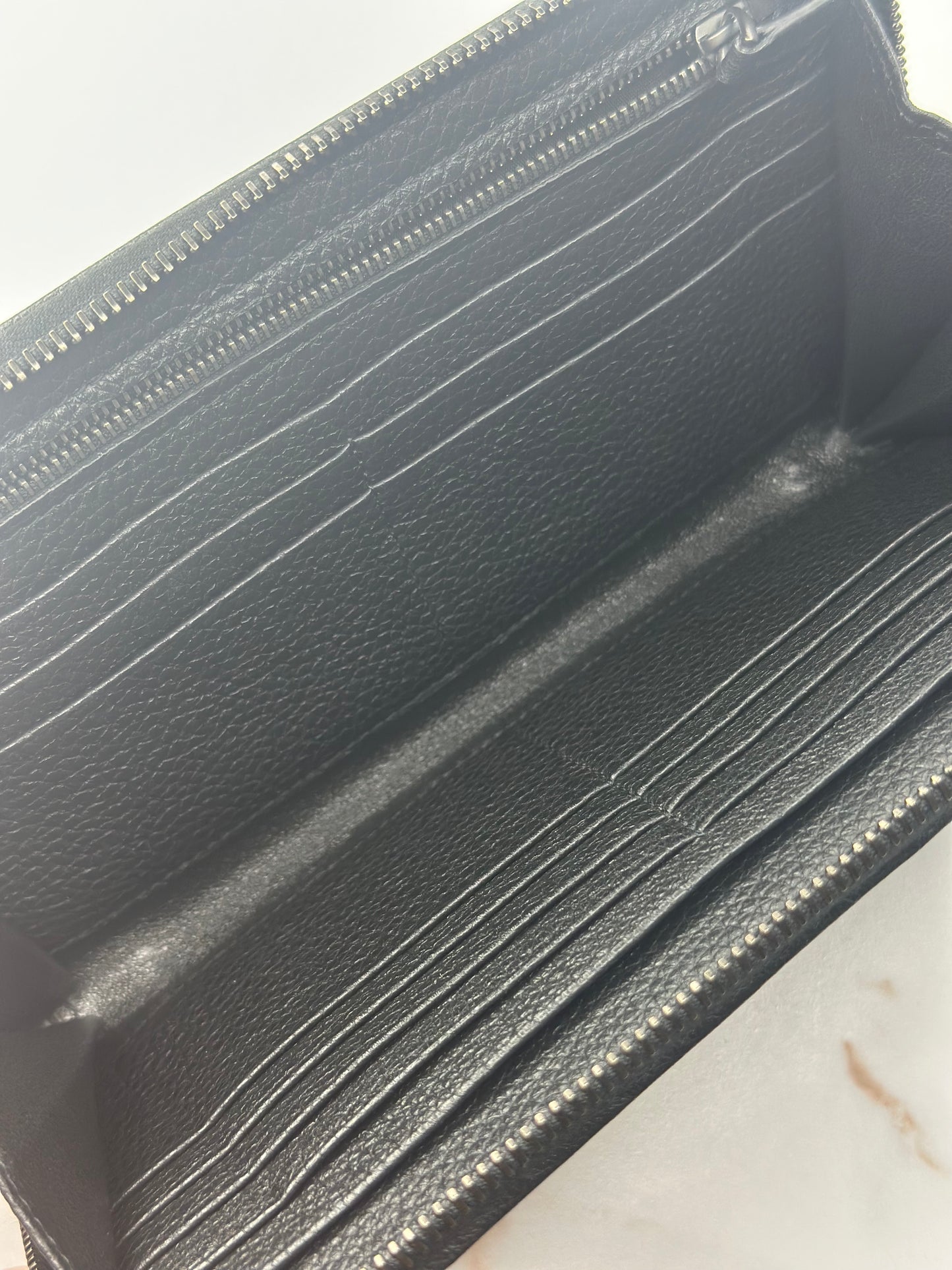 Pre-owned Bottega Veneta black Intrecciato woven zippy wallet
