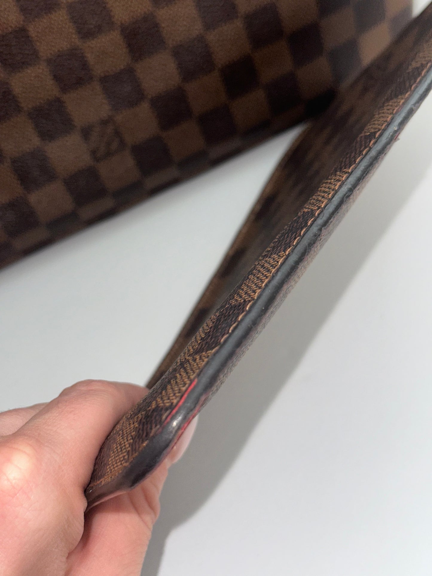 Pre-owned Louis Vuitton Damier ebene neverfull MM with pouch