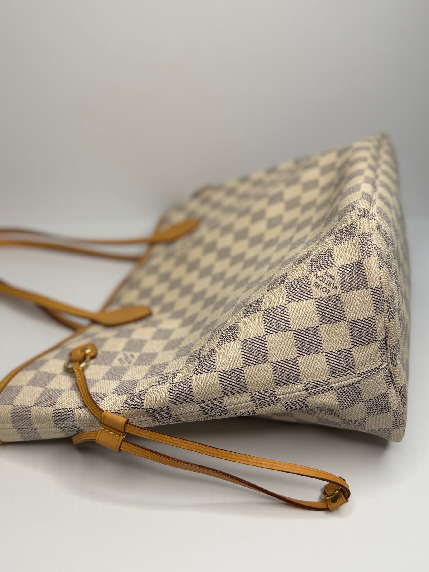 Pre-owned Louis Vuitton Damier azur neverfull MM tote