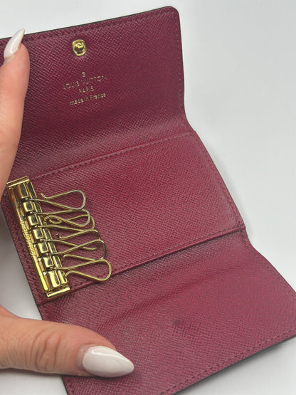 Pre-owned Louis Vuitton, monogram, canvas, fuchsia interior, multi cles six