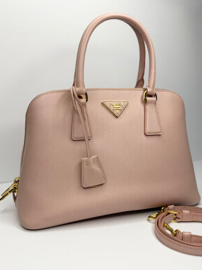 Pre-owned Prada Promenade Small Saffiano Leather Shoulder Bag Pink