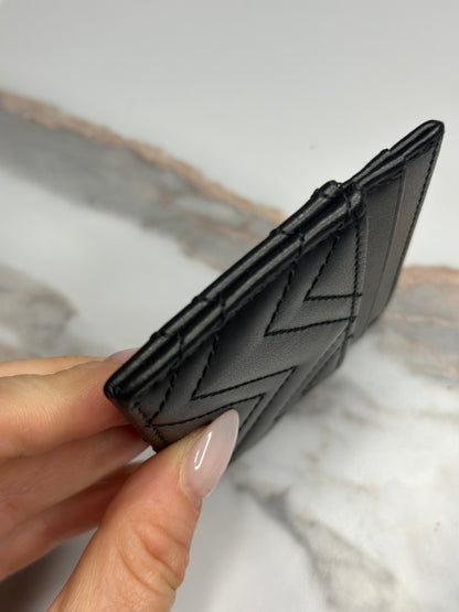 Pre-owned Gucci GG Marmont black leather card holder