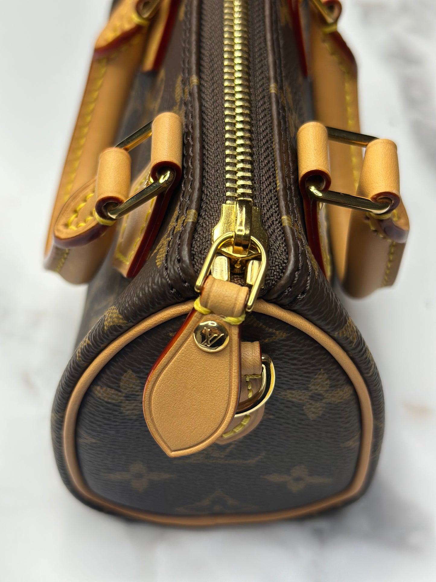 Pre-owned Louis Vuitton Monogram Canvas nano speedy bandolier crossbody