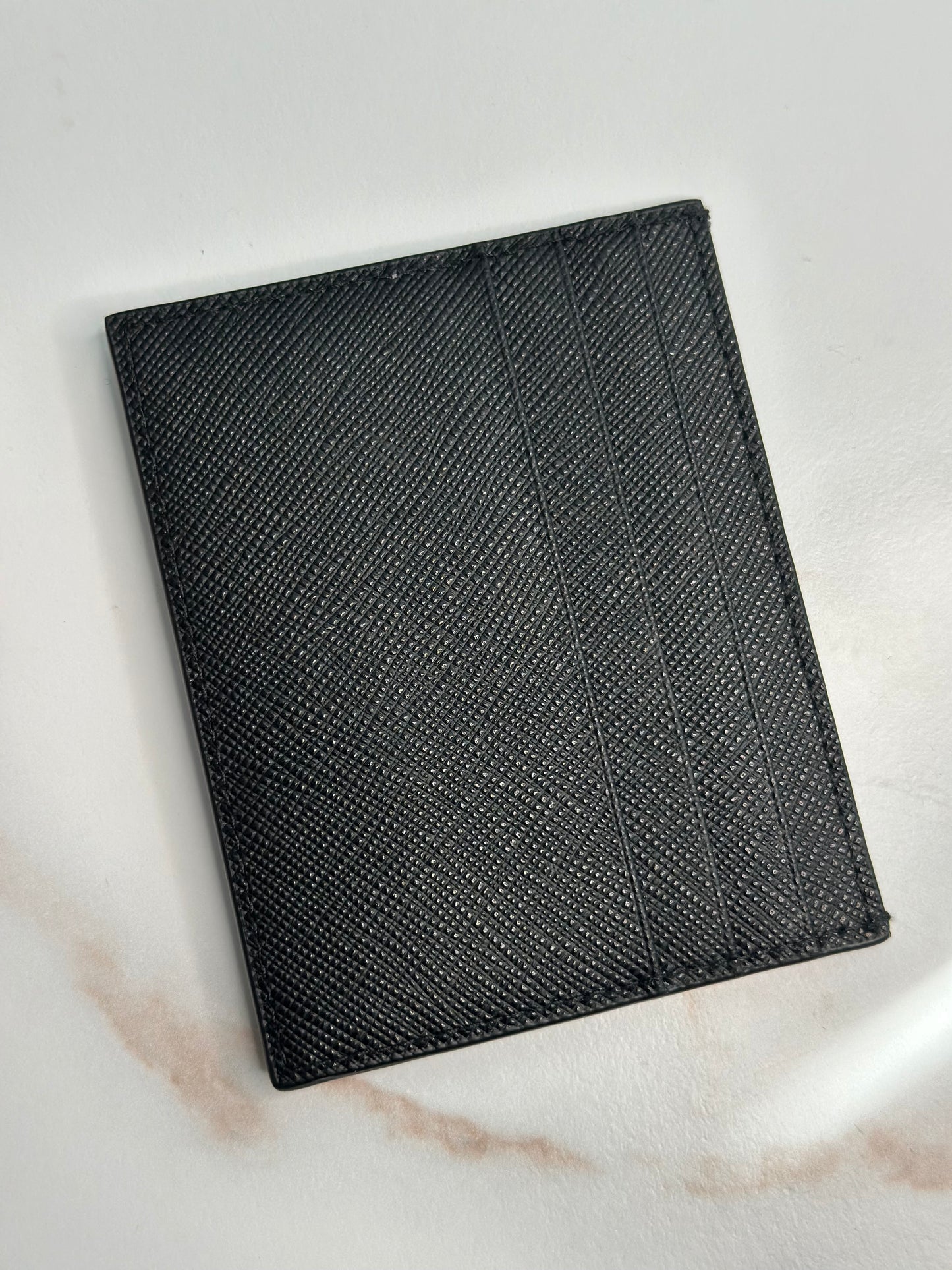 Pre-owned Prada black Saffiano leather cardholder