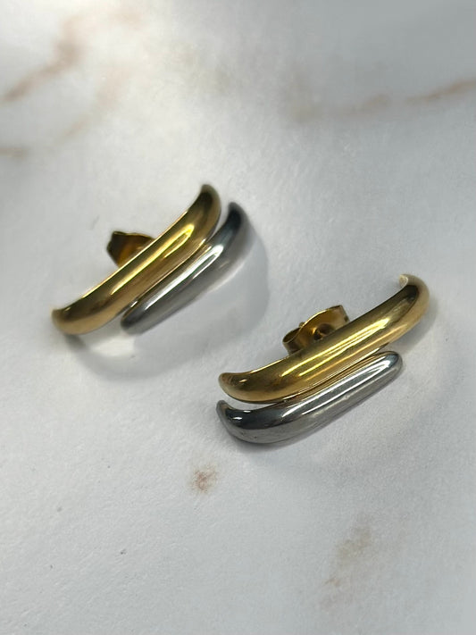 AC’s Two tone bar earrings