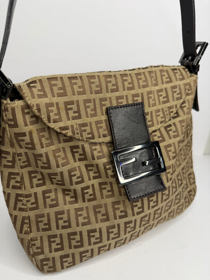 Pre-owned Fendi Zucchino Mamma baguette shoulder bag