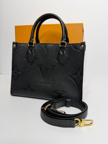 Pre-owned Louis Vuitton Black Empriente leather on the go PM two way tote