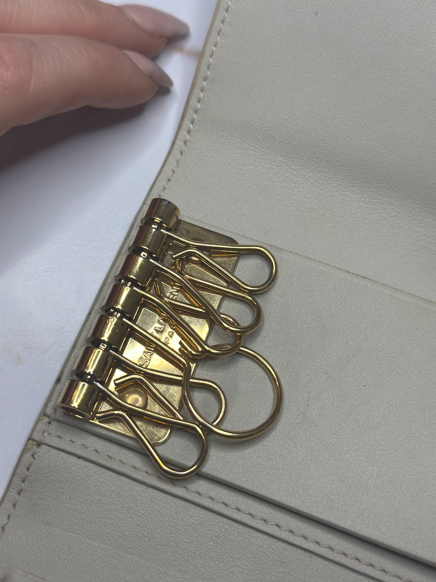 Pre-owned Saint Laurent Monogram Cherry Print Multicles six key holder