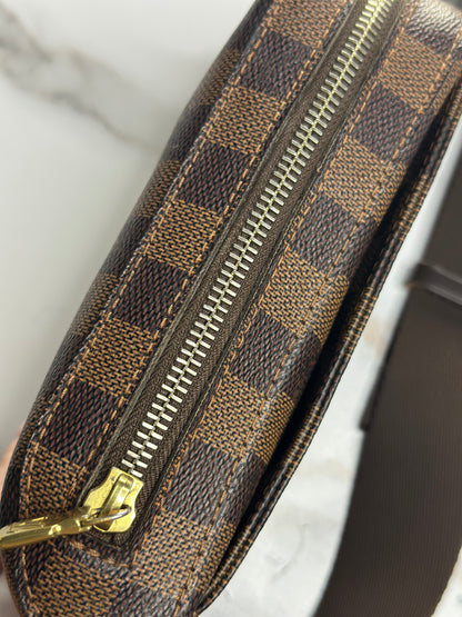 Pre-owned Louis Vuitton Damier Ebene Canvas Geronimo belt bag