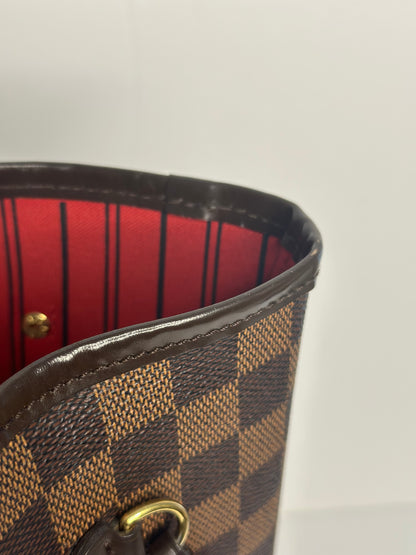 Pre-owned Louis Vuitton Damier Ebene neverfull MM tote