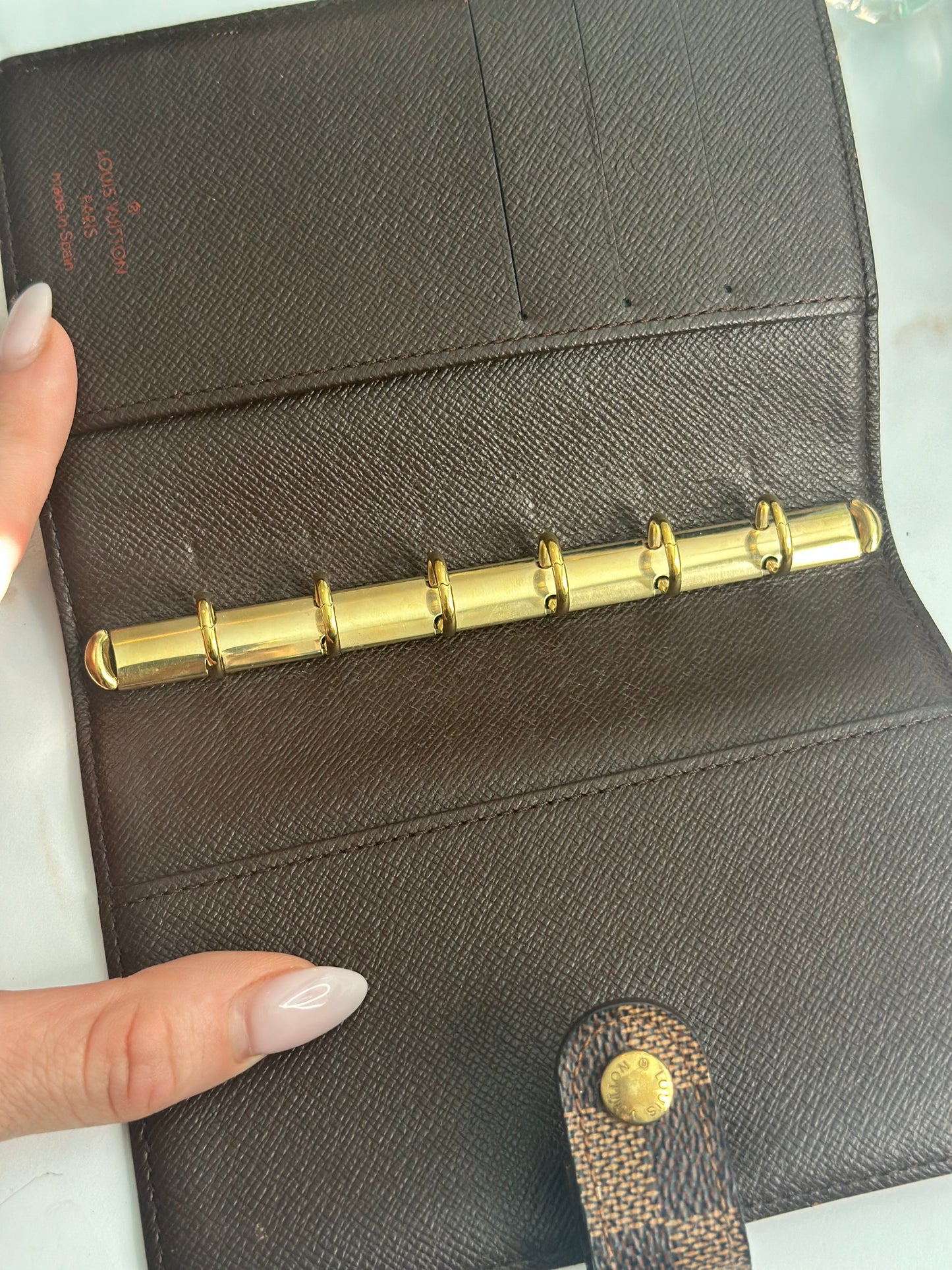 Pre-owned Louis Vuitton Damier Ebene Agenda PM