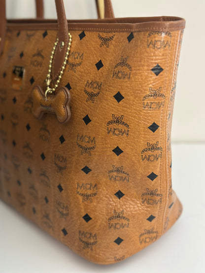 Pre-owned MCM Cognac monogram tote bag
