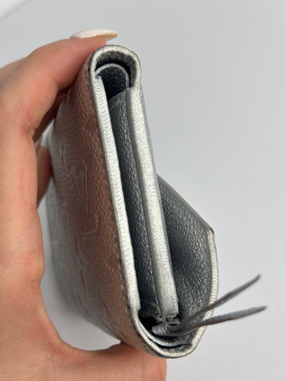 Pre-owned Louis Vuitton metallic silver Empriente leather victorine wallet
