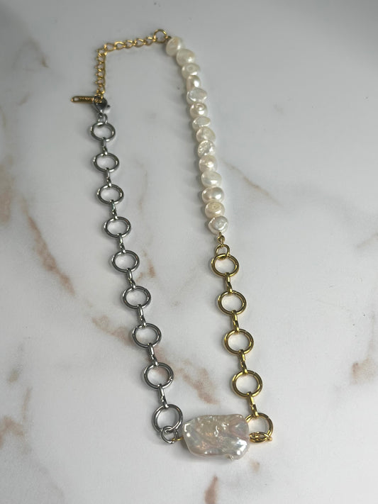 Chloe two tone necklace