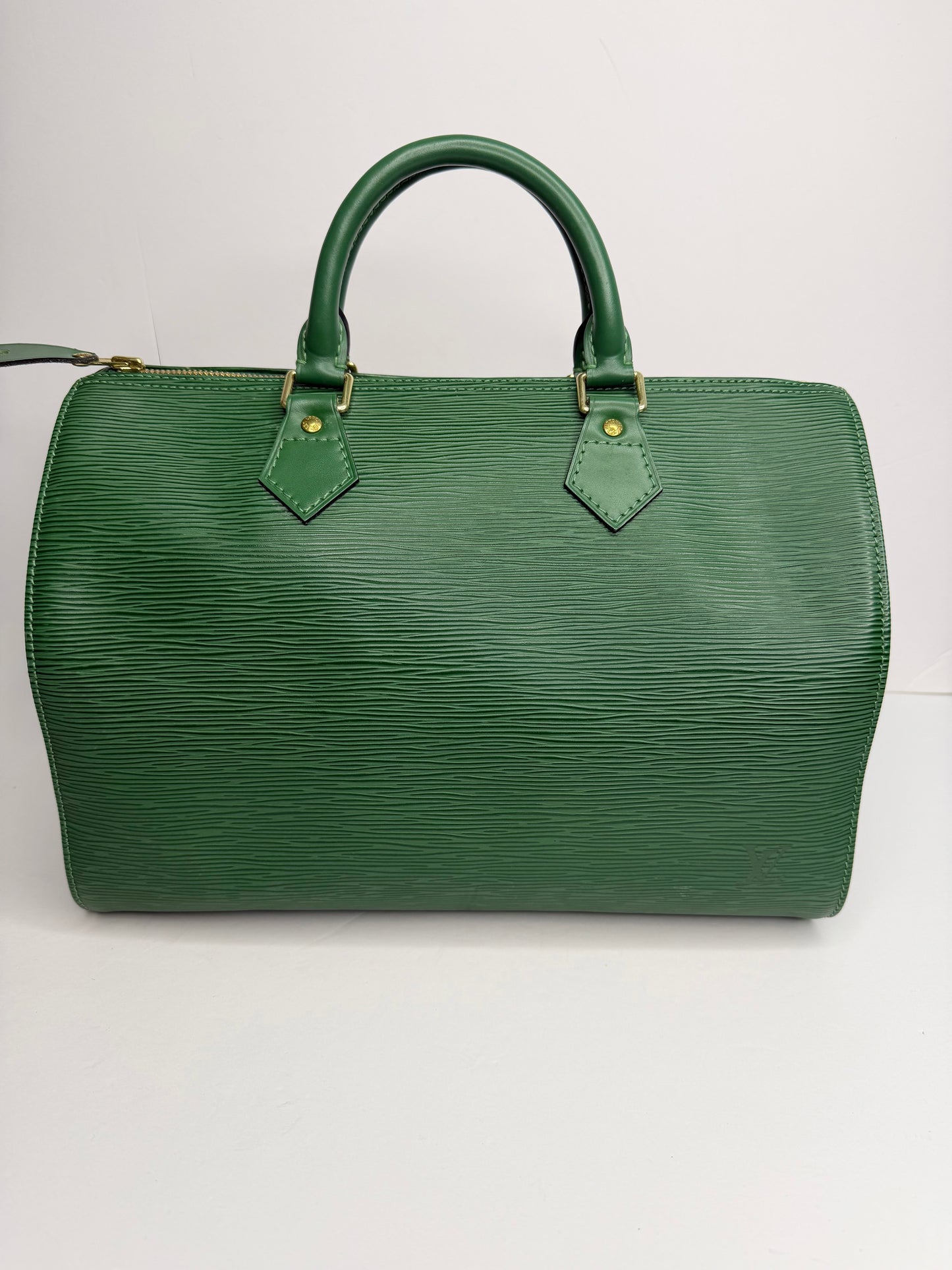 Pre-owned Louis Vuitton green Epi leather speedy 30 Boston bag