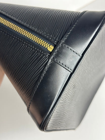 Pre-owned Louis Vuitton Black Epi Alma PM tote