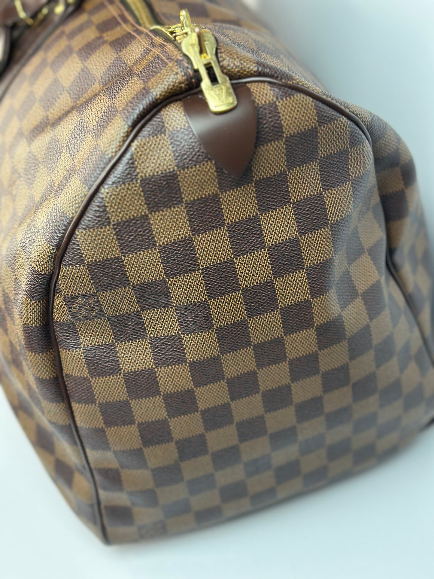 Pre-owned Louis Vuitton Damier Ebene canvas Keepall 50 duffel ￼