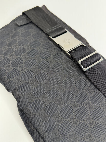 Pre-owned Gucci GG Canvas double pocket belt bag