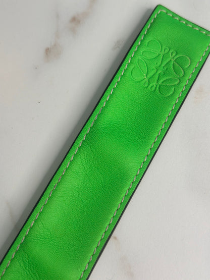 Pre-owned Loewe neon, green leather slap bracelet