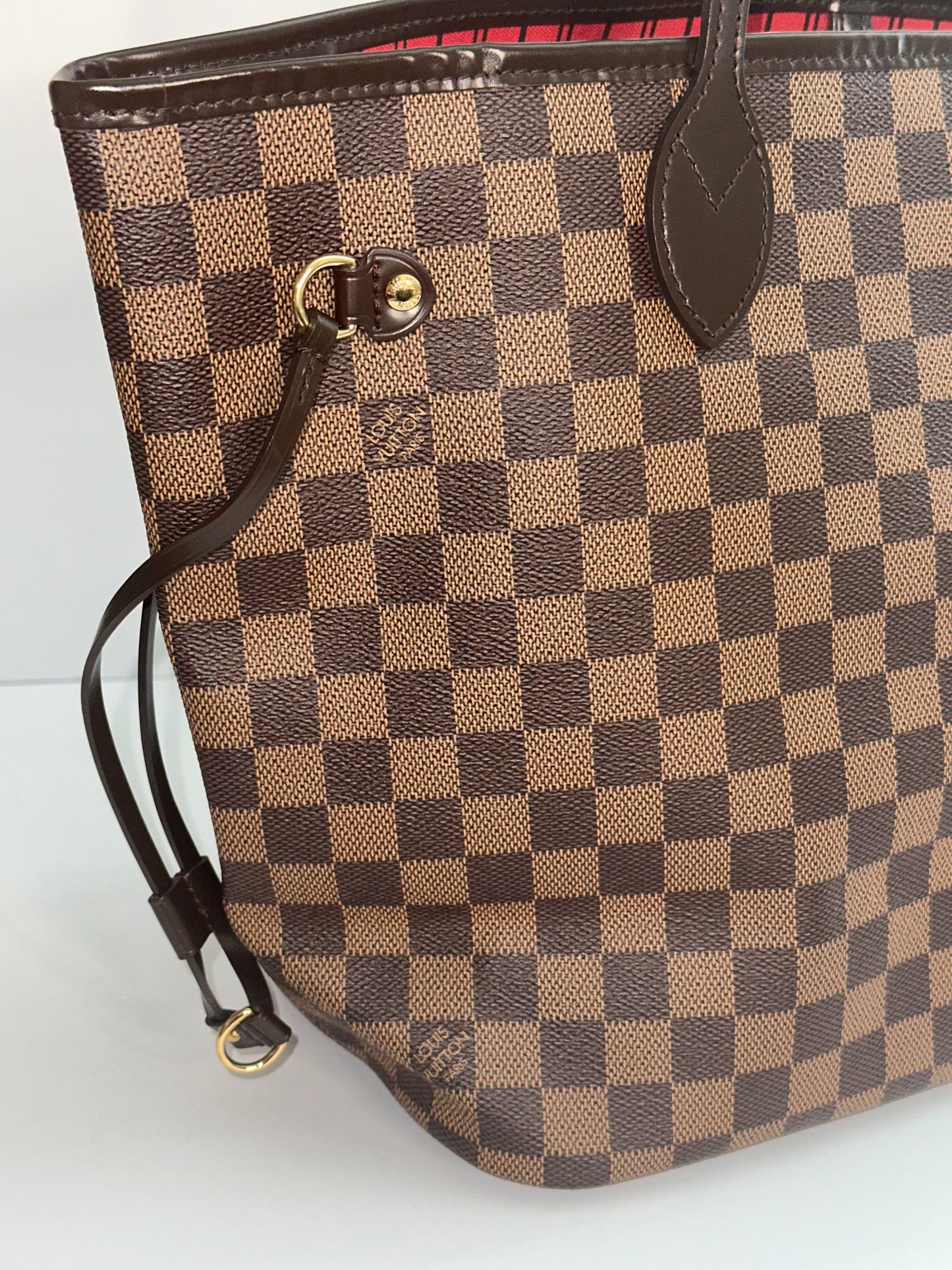 Pre-owned Louis Vuitton Damier Ebene neverfull MM tote