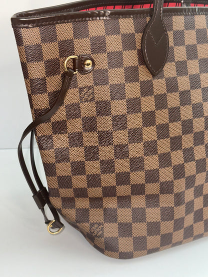 Pre-owned Louis Vuitton Damier Ebene neverfull MM tote