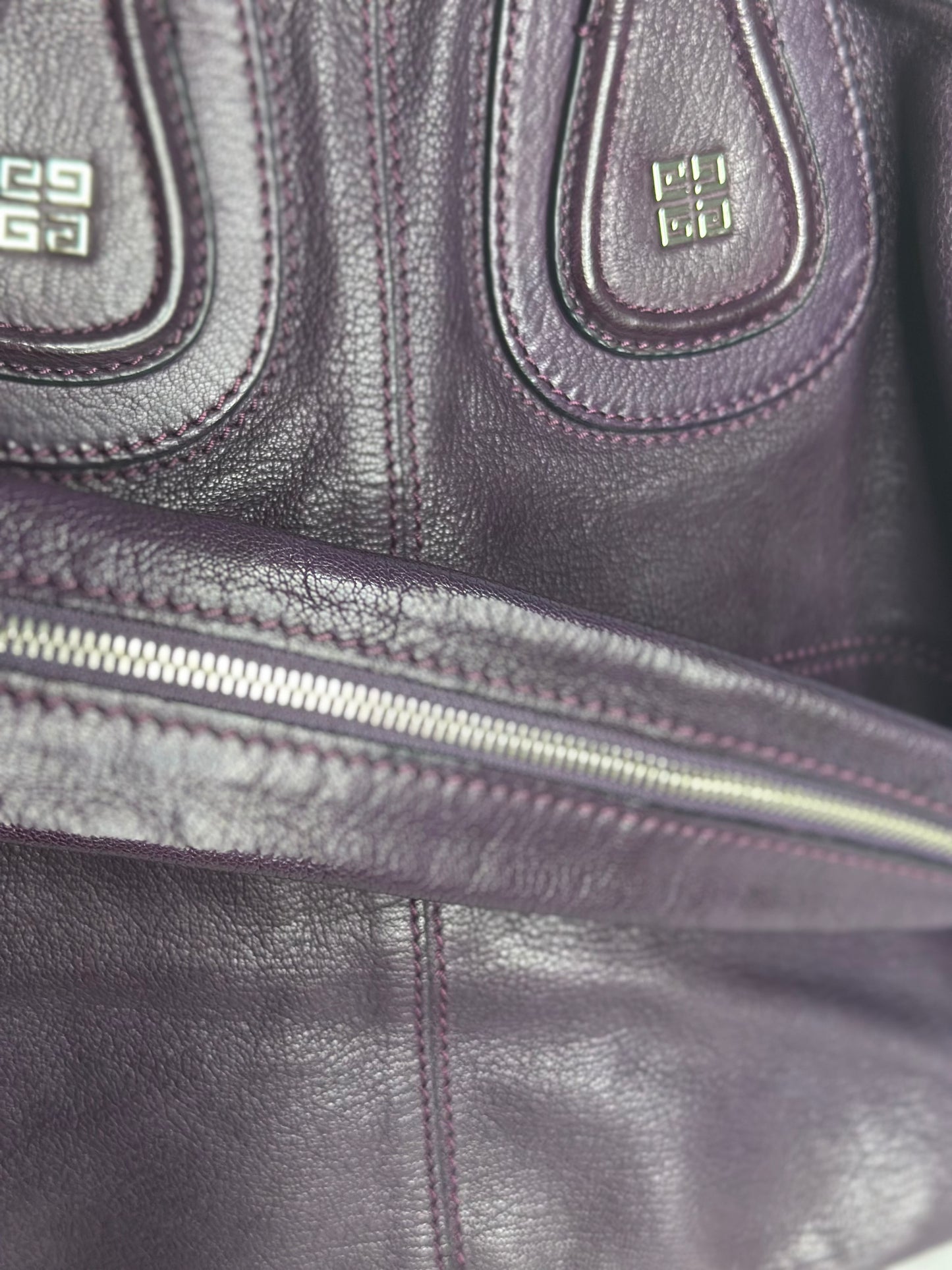 Pre-owned Givenchy Leather Nightingale Satchel in Purple