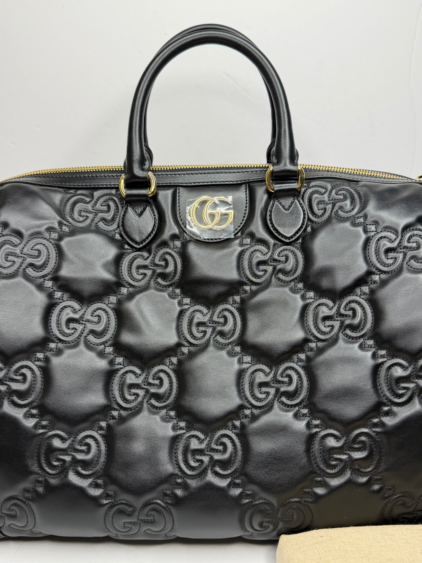 Pre-owned Gucci GG matelassé leather duffel bag