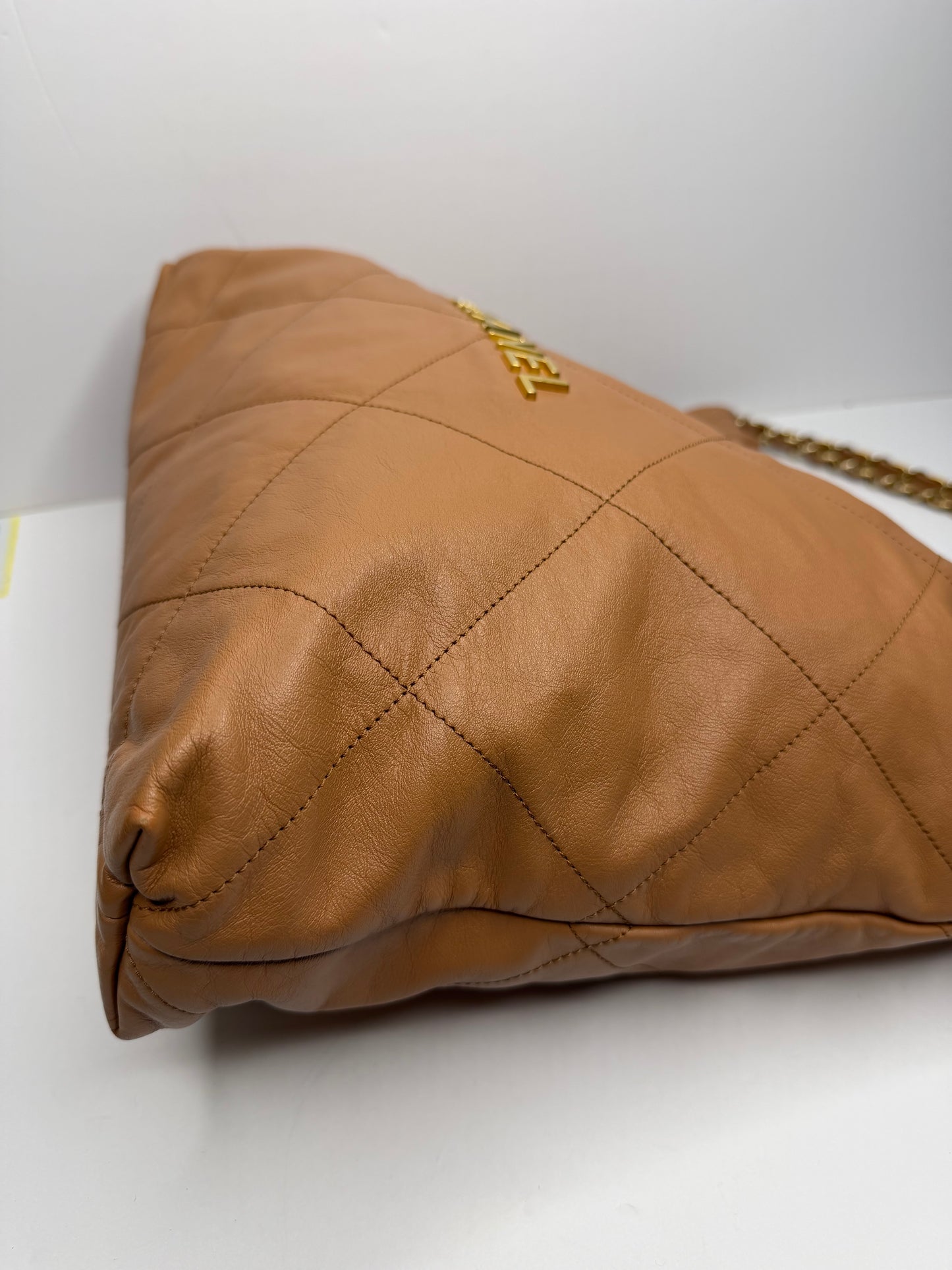 Pre-owned Chanel Caramel Calfskin Quilted 22 Hobo Bag Medium Antique Gold Hardware