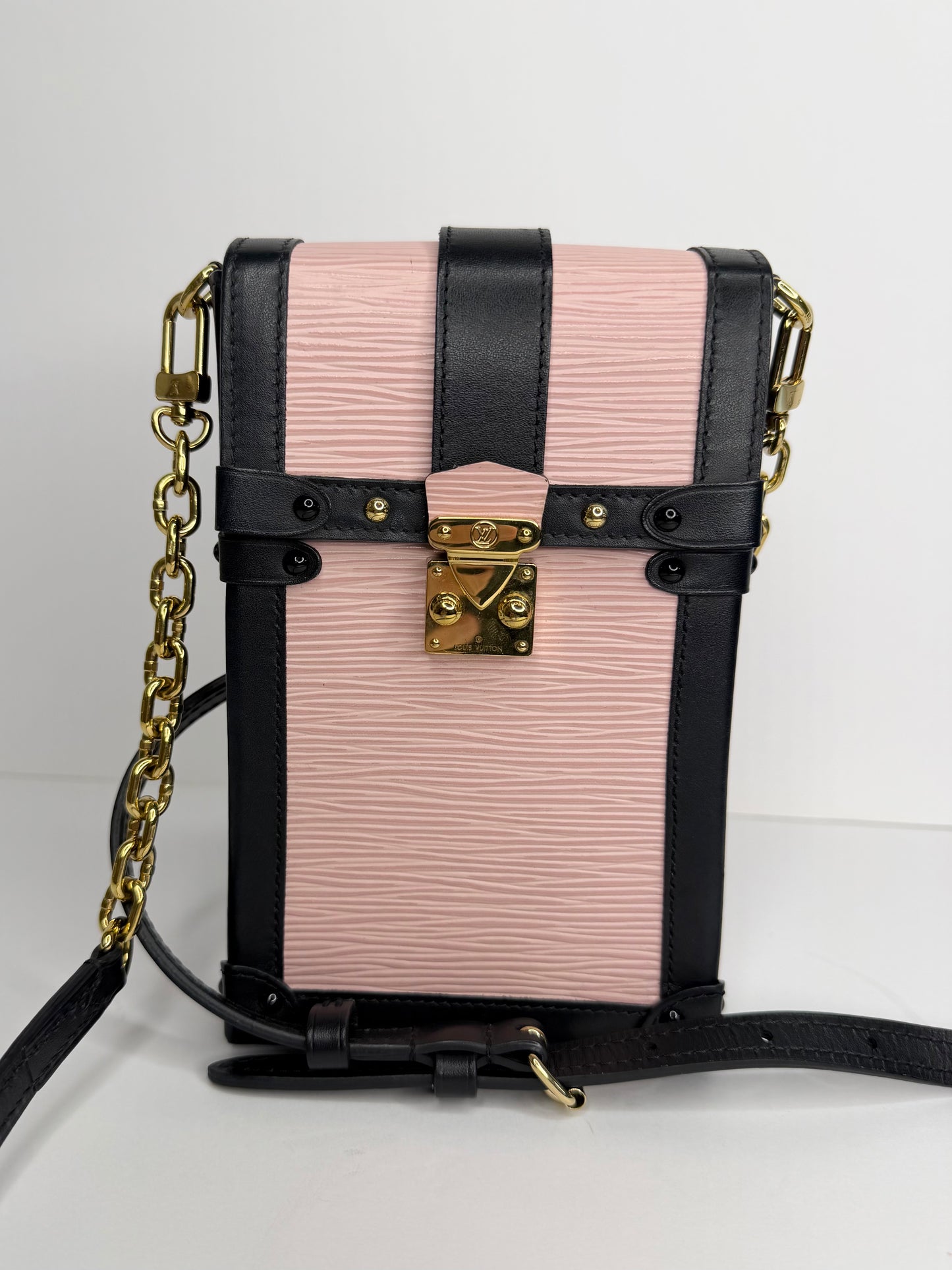 Pre-owned Louis Vuitton rose ballerine Epi vertical trunk crossbody