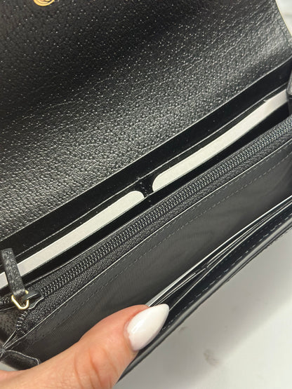 Pre-owned Gucci Ophidia, black, leather continental wallet