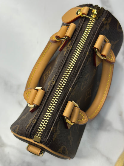 Pre-owned Louis Vuitton Monogram Canvas nano speedy bandolier crossbody