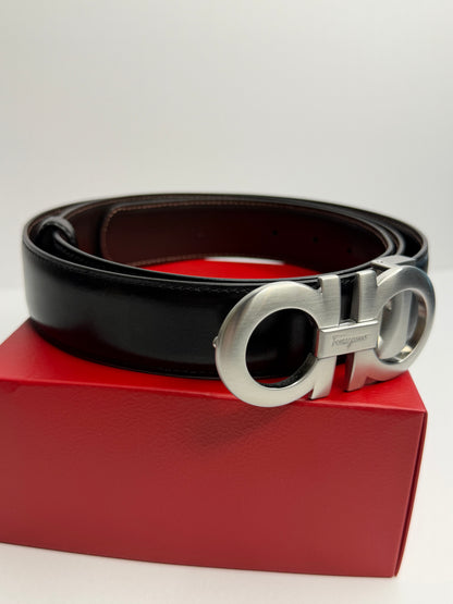 Pre-owned Ferragamo black leather belt size 115